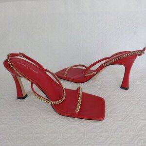 MARC FISHER Women's Droid Red Slingback Heeled Sandal Size 8